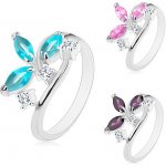 Šperky eshop ocelový prsten s ozdobnými výřezy a zirkonem HH17.14 Aqua modrá – Hledejceny.cz