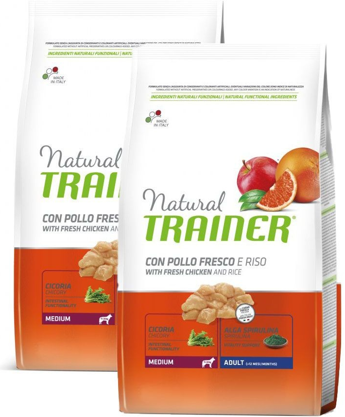 TRAINER Natural Medium Adult Čerstve kuře 2 x 12 kg