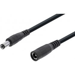 InLine Prodlužovací napájecí kabel se souosým konektorem 5,5 x 2,1mm, černý, 0,5m (26955B) - 19.42.0130
