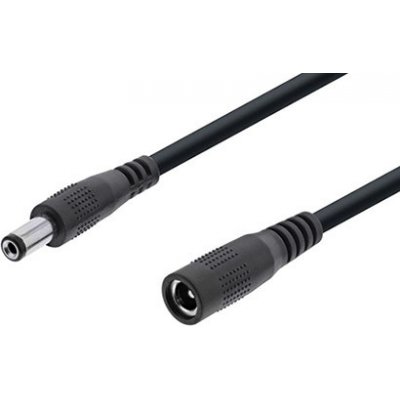 InLine Prodlužovací napájecí kabel se souosým konektorem 5,5 x 2,1mm, černý, 0,5m (26955B) - 19.42.0130