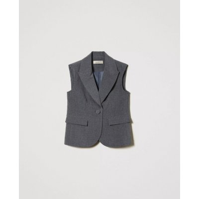 Twinset Girl vesta s knoflíky šedá – Hledejceny.cz