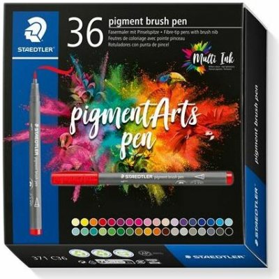 Staedtler Pigment brush 371 36 různých barev – Zboží Mobilmania