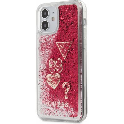 Pouzdro Guess Liquid Glitter Charms Apple iPhone 12 mini raspberry – Zboží Mobilmania