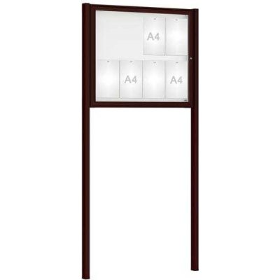 PROCITY Venkovní vitrína Classique, 8 x A4, včetně sloupků, hnědá | Zboží Auto