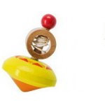 Goki Dřevěná káča s provázkem žlutá – Hledejceny.cz