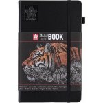 Sketchbook Sakura v pevné vazbě s černým papírem 140g 13 x 21 – Zboží Dáma