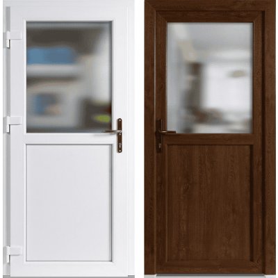 OknaDvereNaMiru.cz Vchodové plastové dveře 1-2 sklo krizet zlatý dub / bílá levé otevírání dovnitř 98 x 198 cm – Hledejceny.cz