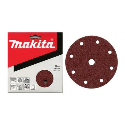 Makita P-31946 / Brusný papír na dřevo | kov | kámen / Zrnitost 100 / Průměr 150 mm / 9 otvorů / 10 ks (P-31946)