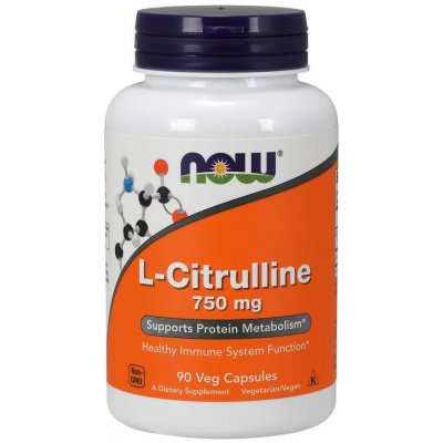 Now Foods L-Citrulin 750 mg 90 rostlinných kapslí