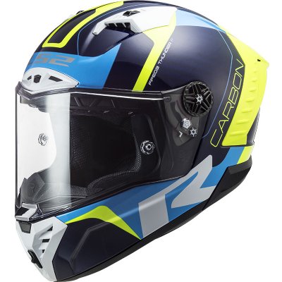 Závodní helma LS2 FF805 THUNDER C RACING1 Gloss Blue H-V Yellow - S