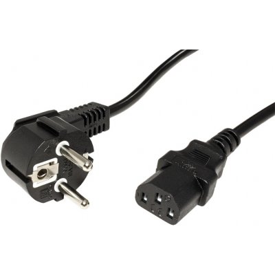 Value Kabel síťový, CEE 7/7(M) - IEC320 C13, 90°, 1,8m, černý - 19.99.1118 – Zboží Mobilmania