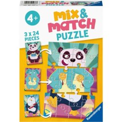 RAVENSBURGER Mix&Match: Legrační zvířátka 3x24 dílků