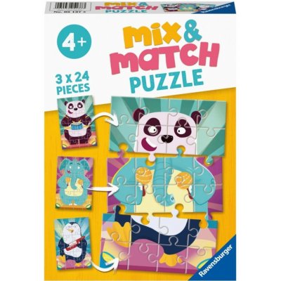 RAVENSBURGER Mix&Match: Legrační zvířátka 3x24 dílků – Zboží Mobilmania