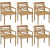 Zahradní židle a křeslo ZBXL Židle Batavia 6 ks masivní teakové dřevo