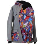 Shara softshellová bunda zimní vsadka se vzorem přední nošení šedá žíhaná bláznivé trojúhelníky – Sleviste.cz