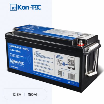 Kon-Tec KT-LFP12150 Lithium-železo-fosfátová LiFePO4 12V, 12,8V 150Ah – Zbozi.Blesk.cz