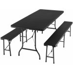 tectake 404528 kempinková sada stolu a lavice - skládací - černá-ratanový vzhled – Zboží Mobilmania