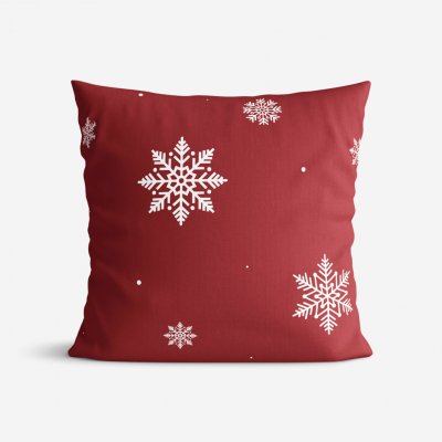 Goldea vánoční bavlna sněhové vločky na červené 30 x 50 cm – Hledejceny.cz