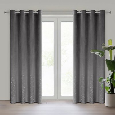 Takoy Sametový závěs ARIADNA zdobený třpytivými kamínky-HF-452837 | 140 x 250 cm – Hledejceny.cz