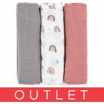PETITE&MARS bambusová mušelínová Moussy Rose Rainbows 68 x 68 cm 3 ks – Zboží Dáma
