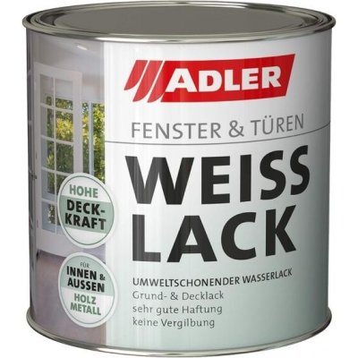 ADLER barva na okna a dveře - lesklá bílá barva 750 ml - akrylová bílá barva pro vnitřní i vnější – Sleviste.cz