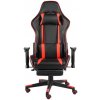 Herní křeslo VidaXL Otočná herní židle s podnožkou červená PVC