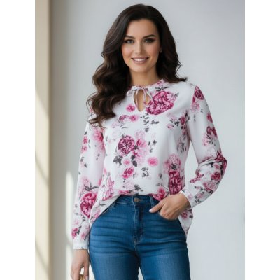 Elegantní dámská halenka VS-DB 1867 květinová – Sleviste.cz