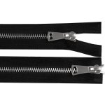 Zip kovový No 5 dělitelný 2 jezdce / dvoucestný 80 cm Varianta: 1 černá stříbrná, Balení: 1 ks – Sleviste.cz