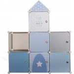 Atmosphera for kids Skříň se zásuvkami regál knihovna police na drobnosti 94,5x32x109 cm modrá barva – Zboží Dáma