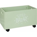 Atmosphera dřevěný box na kolečkách zelený 28x48x28 cm – Zboží Dáma
