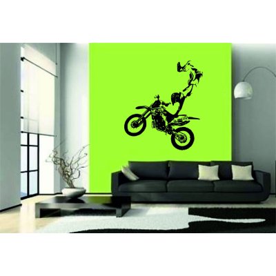 Merci-shop Samolepka na zeď Motorka motokros,free style 6 ( 52 cm x 60 cm ) – Zboží Mobilmania