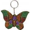 Přívěsky na klíče Přívěsek na klíče Indonésie dřevo malovaná Motýl oranžový