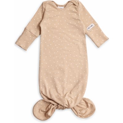 Moniel Novorozenecké body s uzlem Dots béžová – Zboží Mobilmania