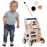 KiddyMoon Dřevěné interaktivní chodítko odrážedlo Pro Děti WK-001 – Sleviste.cz