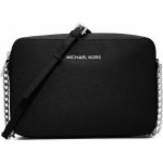 Michael Kors kožená crossbody kabelka Jet Set black silver černá – Hledejceny.cz