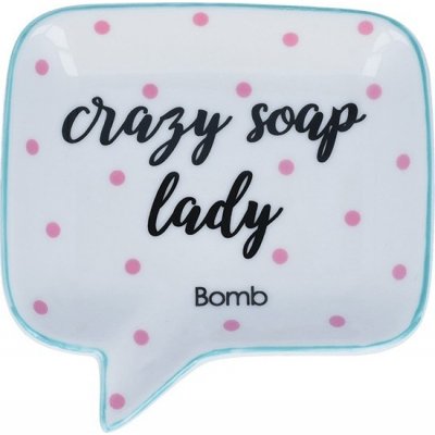 Bomb Cosmetics Crazy Soap Lady Soap Dish Keramická miska na mýdlo 12,5 x 12,5 cm