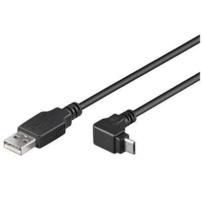 Premiumcord ku2m2f-90 micro USB 2.0, A-B, konektor do úhlu 90°, 1,8m, černý – Zboží Mobilmania