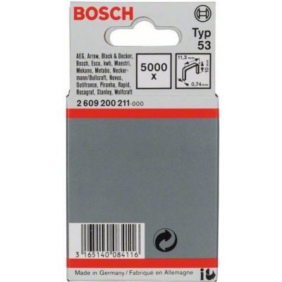 Sponky do sponkovaček Bosch PTK 3,6 LI, PTK 14 E Duotac, HT 14 a HMT 57 - 10x0.74x11.4mm, 5000ks, typ 53 (2609200211)