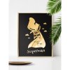 Plakát Zlato-černý lesklý plakát Superman Zlatá Šírka 30 cm | Dĺžka 40 cm