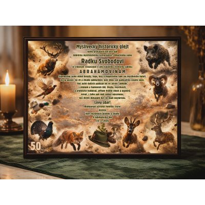 Cedulky sport hobby Dárek pro myslivce_muže_50_HL 30x23 – Hledejceny.cz