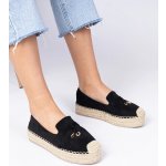 Gemre Black espadrilles with thick sole Elviola černá krémová – Zboží Dáma