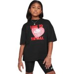 Nike G SPORTSWEAR TEE HEART Dívčí triko, černá, – Zboží Dáma