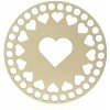 Pedig a proutí Víko na košík kruh Ø 15 cm dekor topol vyřezávaná srdce