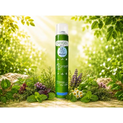 ATgreen Inhalační Kyslík O2 99,5 % - Herbal Bez masky – Sleviste.cz
