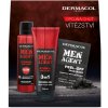 Kosmetická sada Dermacol Men Agent Eternal Victory 3v1 sprchový gel 250 ml + deodorant sprej 150 ml + slupovací pleťová maska 2 x 7,5 ml, kosmetická sada pro muže