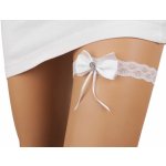 Svatební podvazek krajkový - bílá mašle – Zboží Dáma