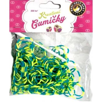 Loom Bands 200ks + háček TM. ZELENO ŽLUTÉ pruh