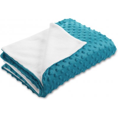 Biante Dětská oboustranná deka Minky TOP 3D puntíky Polar MKP 056 Mořská modrá – Sleviste.cz