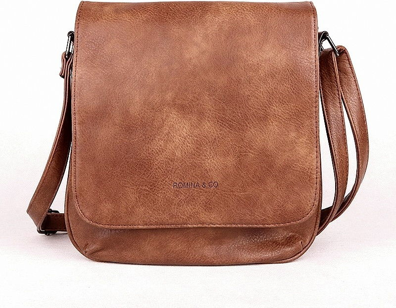 Romina & Co Malá hnědá crossbody kabelka F21 s klopou