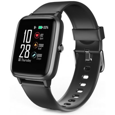 Hama Fit Watch 5910 černé Chytré hodinky, 1,3" LCD, GPS, Bluetooth 5.0, IP68, měření tepové frekvence, analýza spánku, krokoměr, výdrž až 6 dní, černé 178606